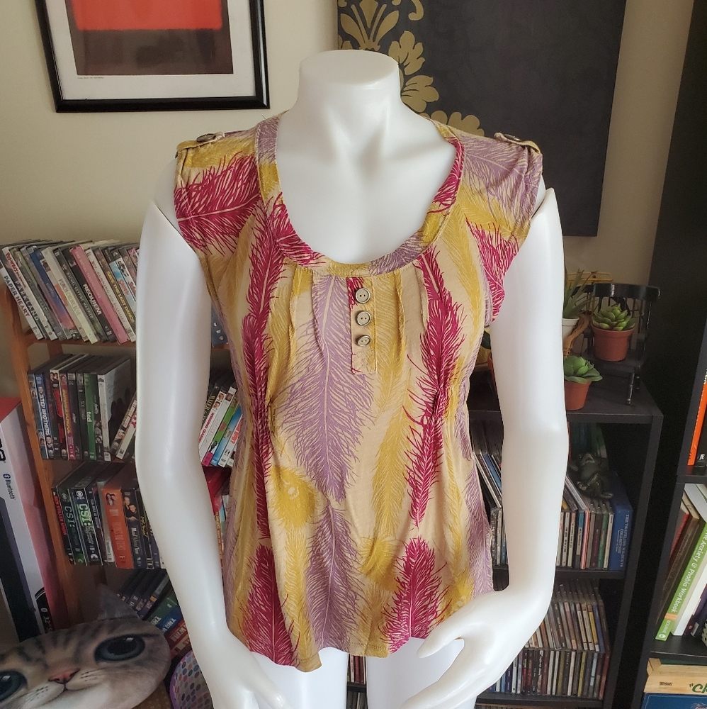 DKNY Jeans Feather Sleeveless Top